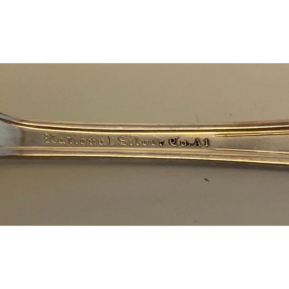 International Silver Co Silverplate ROSE AND LEAF Serving Spoons 8